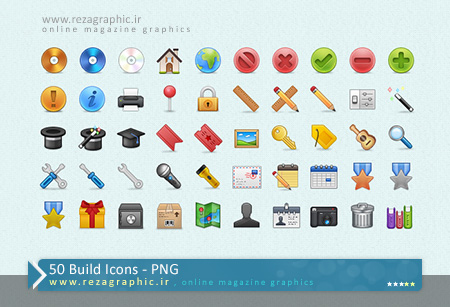 50 آیکون کاربردی -  Build Icons | رضاگرافیک